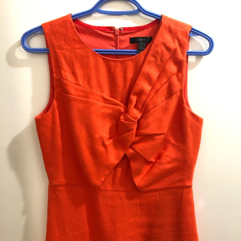 J. Crew linen sleeveless dress red orange colour - Picture 3 of 7